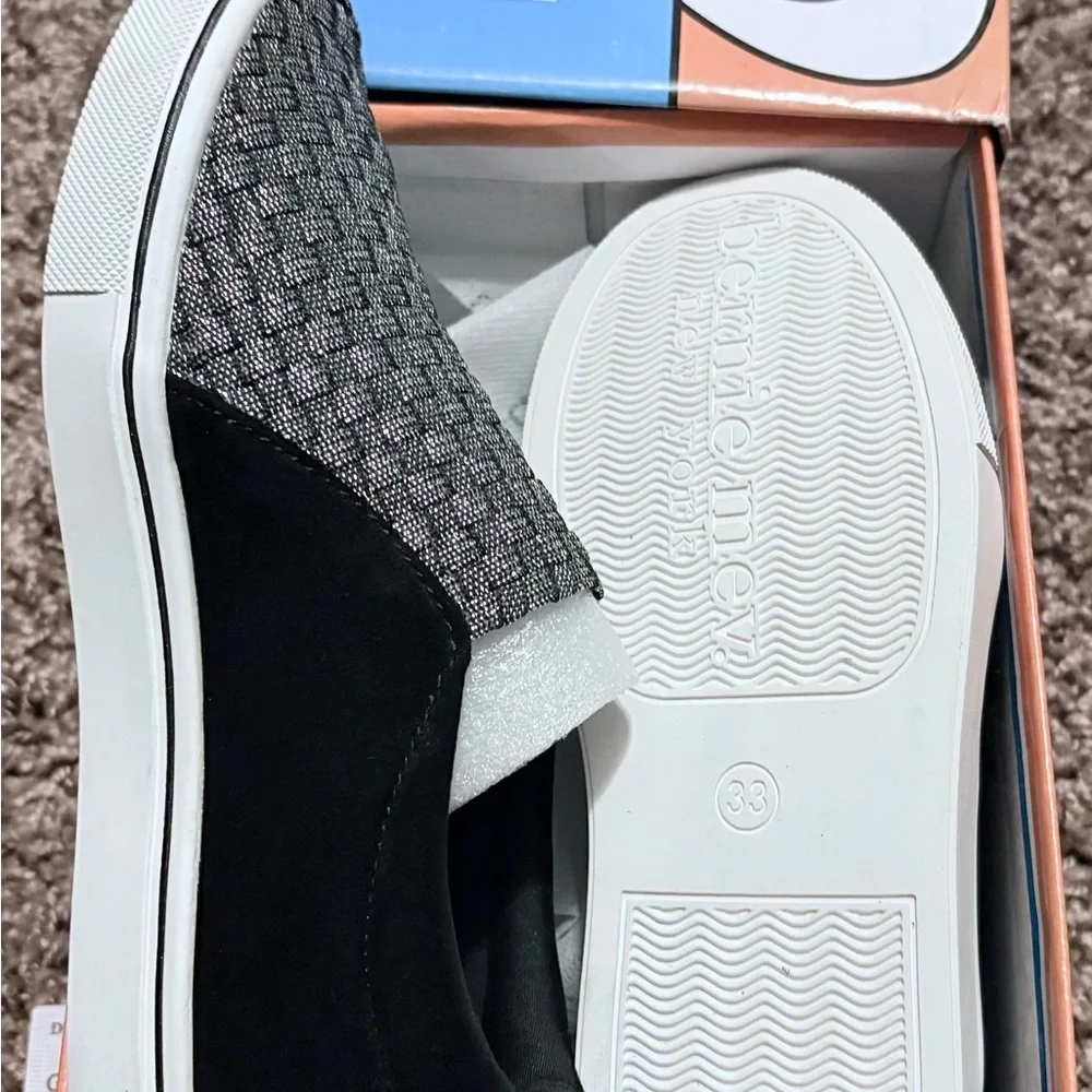 bernie mev. Kids Black and silver  Slip-On Sneakers